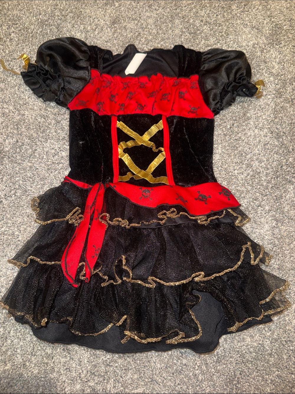 Girls Black & Red Pirate Costume Dress